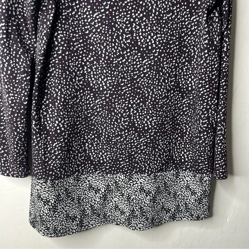 J Jill Eggplant Purple Patterned Long Sleeve Cotton Blend Tunic Size Medium - Picture 4 of 7